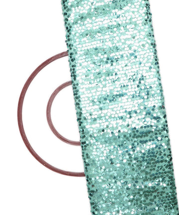 sea green colour sequin net embroidery fabric